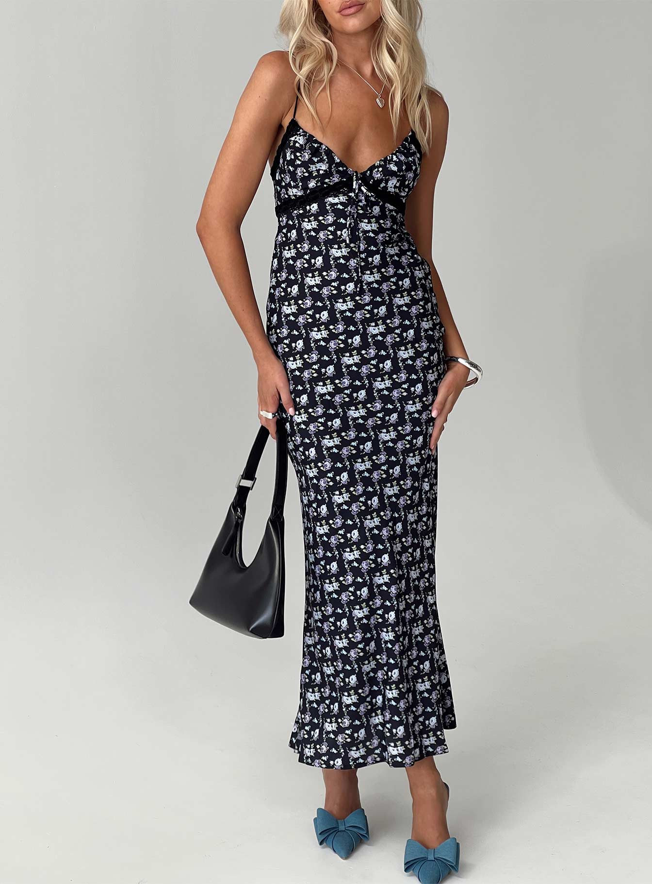Emily Maxi Dress Black / Floral - View 4 | Shop Formal Dress