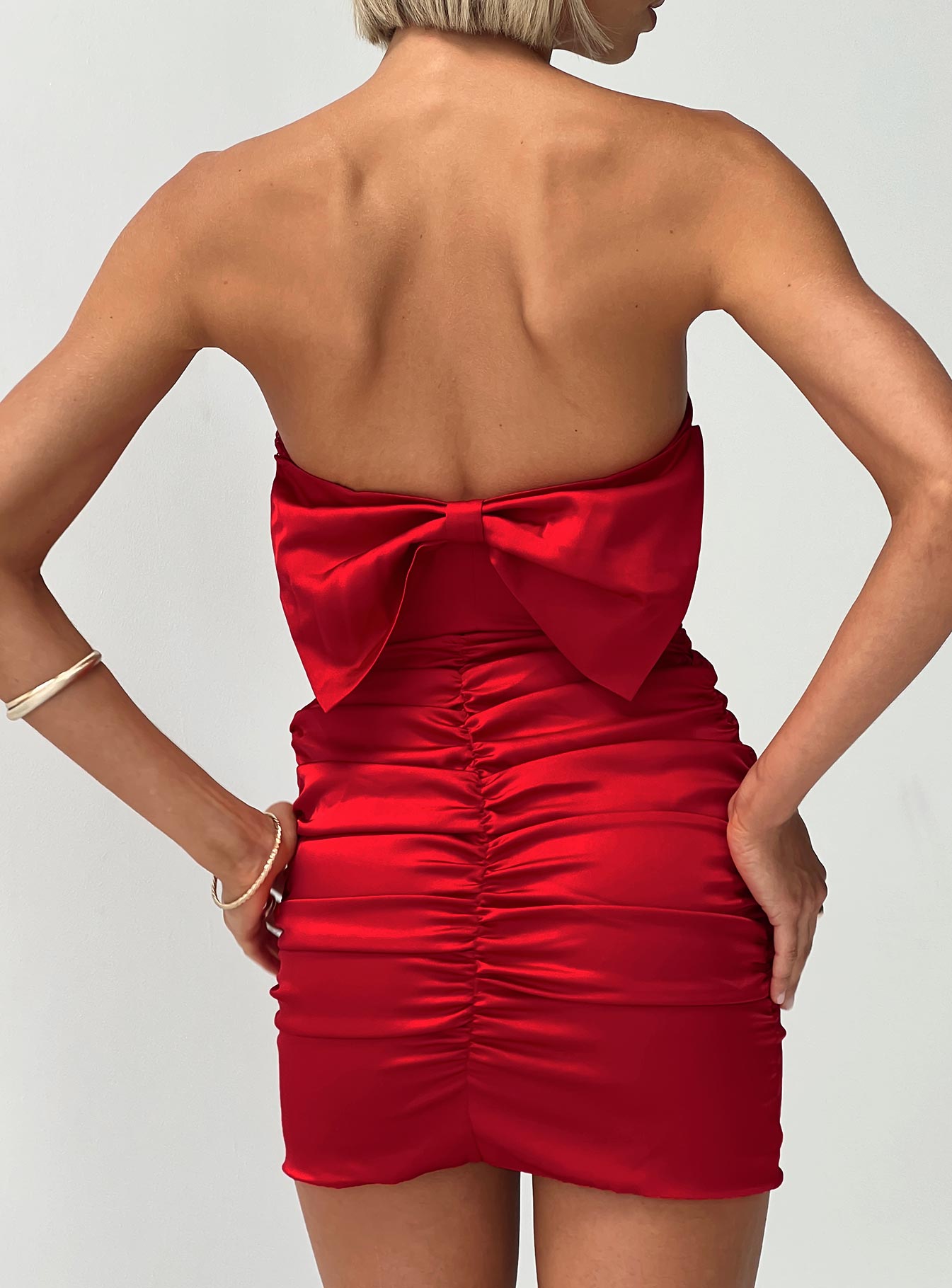 Shaila Strapless Mini Dress Red - View 4 | Shop Formal Dress