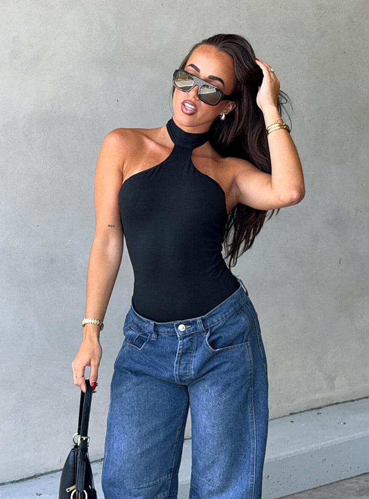 Luanda High Neck Bodysuit Black | Princess Polly