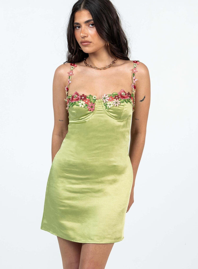 Kenzie Mini Dress Green Petite | Princess Polly Kenzie Mini Dress Green Petite | Princess Polly