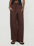 Pants Linen look material, elasticated drawstring waist, twin-leg pocket Non-stretch material, unlined 