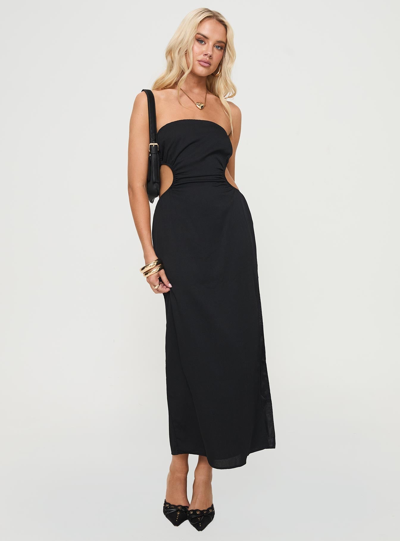 Tailor Strapless Maxi Dress Black - View 5 | Shop Formal Dress