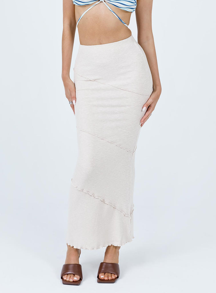 Oscar Maxi Skirt Beige Princess Polly