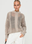 Sweater High neckline, knit material, drop shoulder, ribbed trim Slight stretch, unlined, sheer
