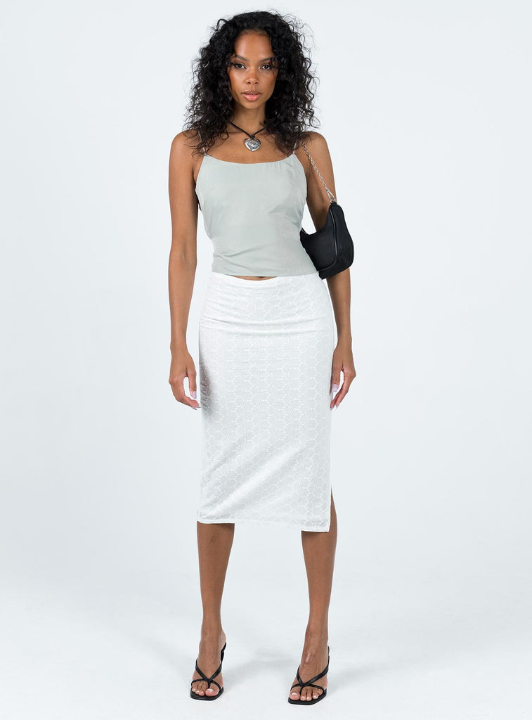Cuatro Midi Skirt White Princess Polly