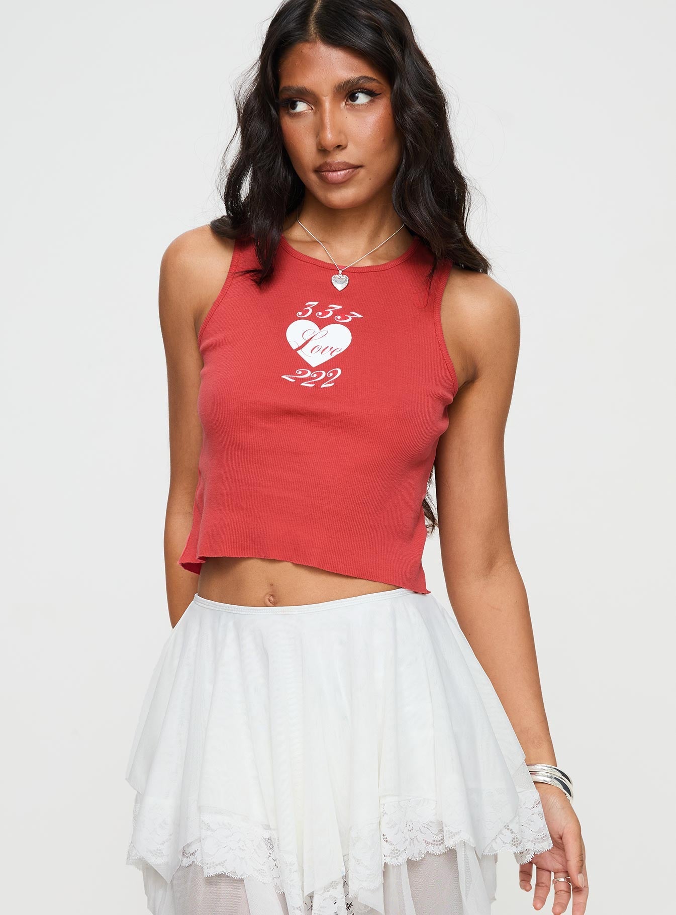 Collective Tops - 333 Love Angel Top Red fifth image