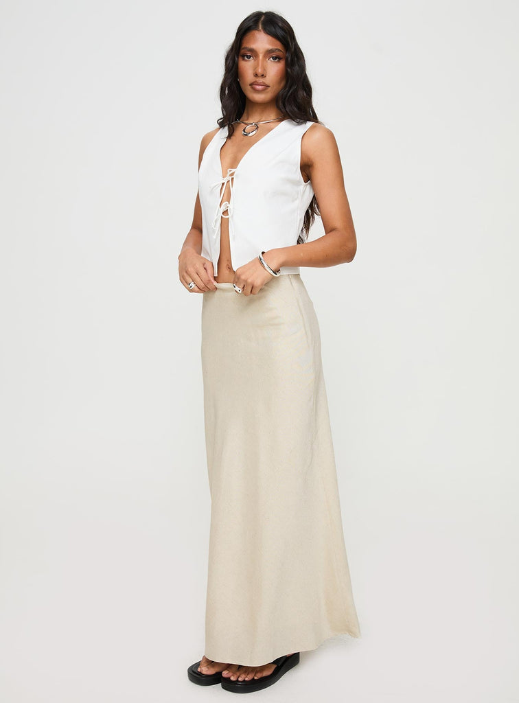 Beige Maxi Skirt All In Maxi Skirt Beige Princess Polly