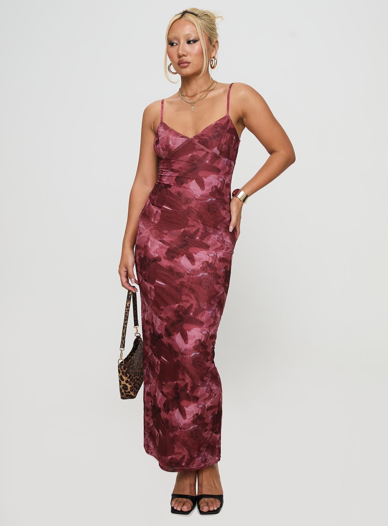 Hathaway Maxi Dress Burgundy Floral - View 5 | Shop Formal Dress