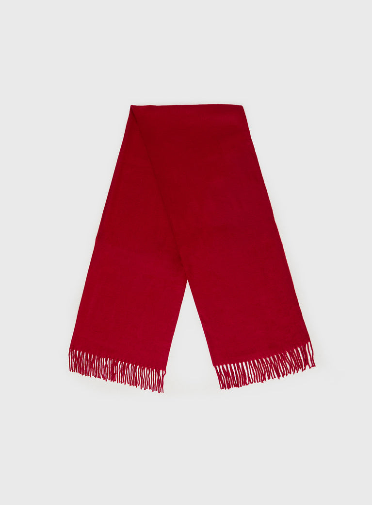 Heavy Hearted Scarf Red
