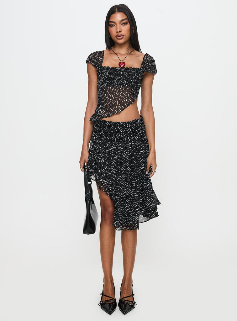 district maxi dress in onyx polka lioness District Top Onyx Polka