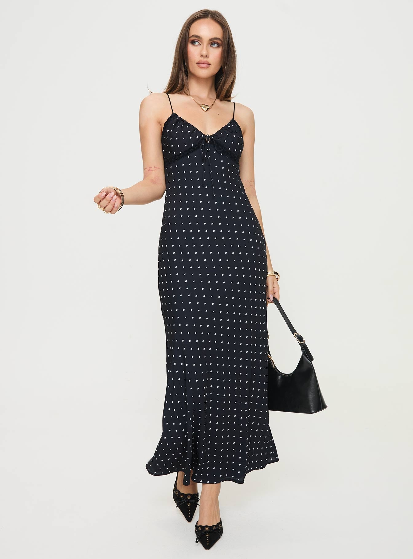 Collective Dress - Emily Maxi Dress Black Polka Dot image 6