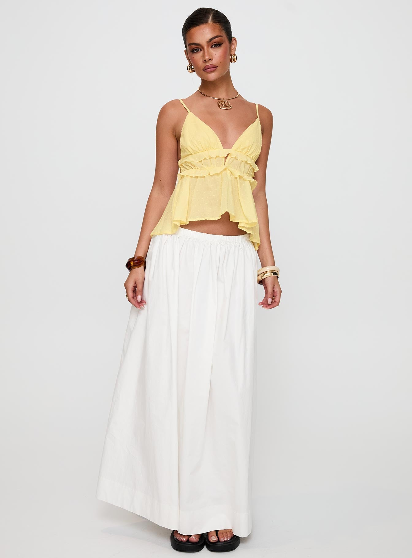 Collective Tops - Blondelle Frill Detail Top Yellow sixth image