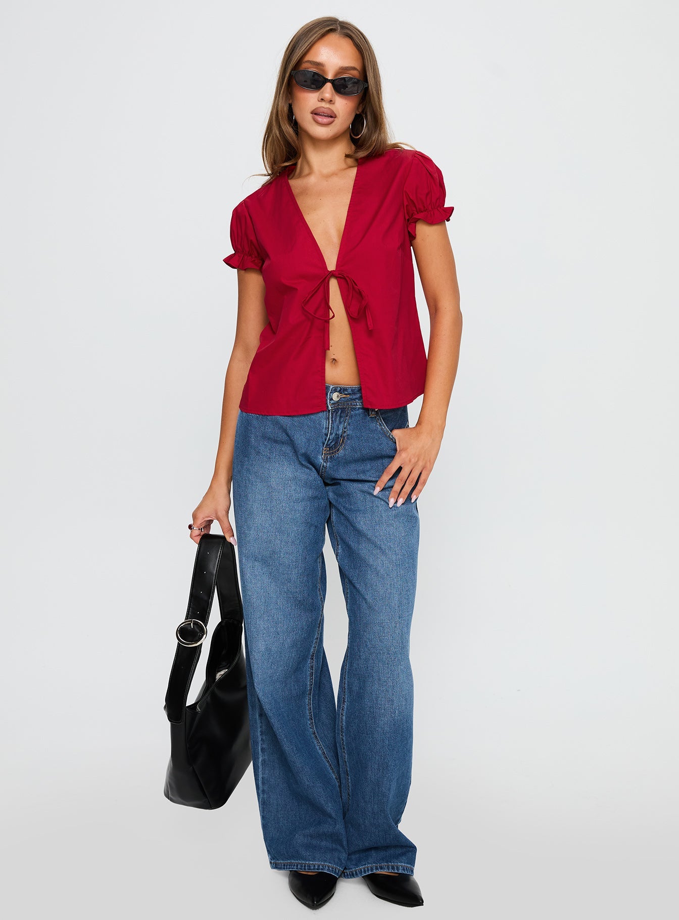 Collective Tops - Starstruck Tie Up Top Red fifth image