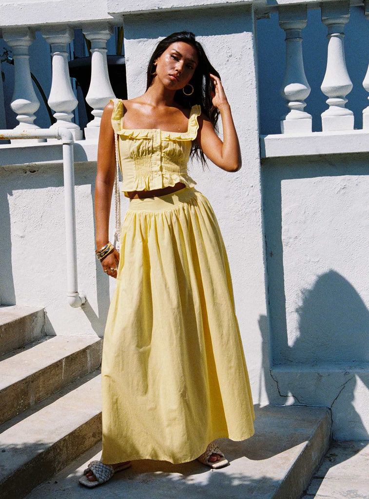 Valerio Maxi Skirt Yellow Princess Polly
