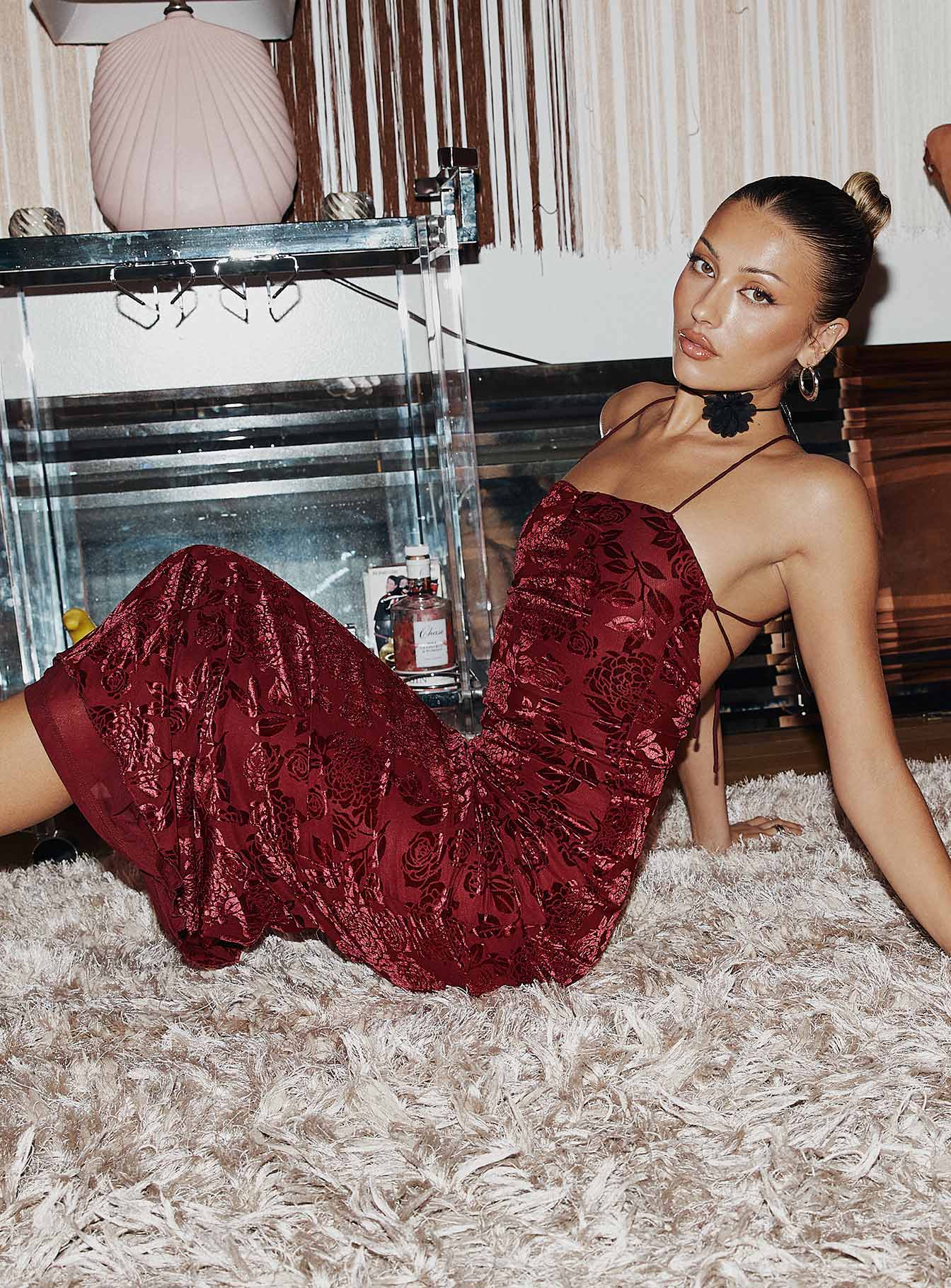 Zotta Maxi Dress Burgundy - View 1 | Shop Formal Dress