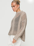 Sweater High neckline, knit material, drop shoulder, ribbed trim Slight stretch, unlined, sheer