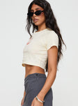 Cropped graphic tee Good stretch, unlined 