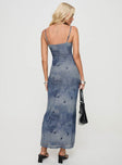 Graphic print maxi dress Adjustable shoulder straps, scooped neckline Good stretch, fully lined 