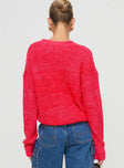 Knit sweater Crew neck, drop shoulder, ribbed trim Slight stretch, unlined 