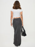 Maxi skirt High rise fit, drawstring fastening at waist Non-stretch material, unlined 
