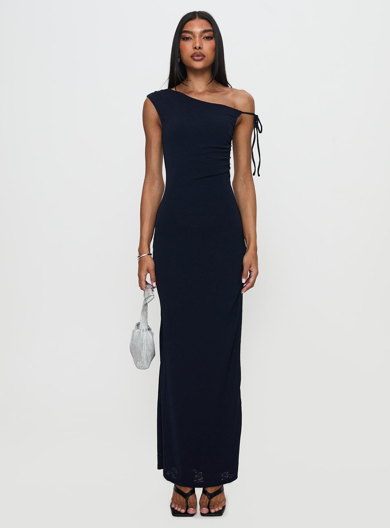 Collective Dress - Paislee Asymmetrical Maxi Dress Navy image 3