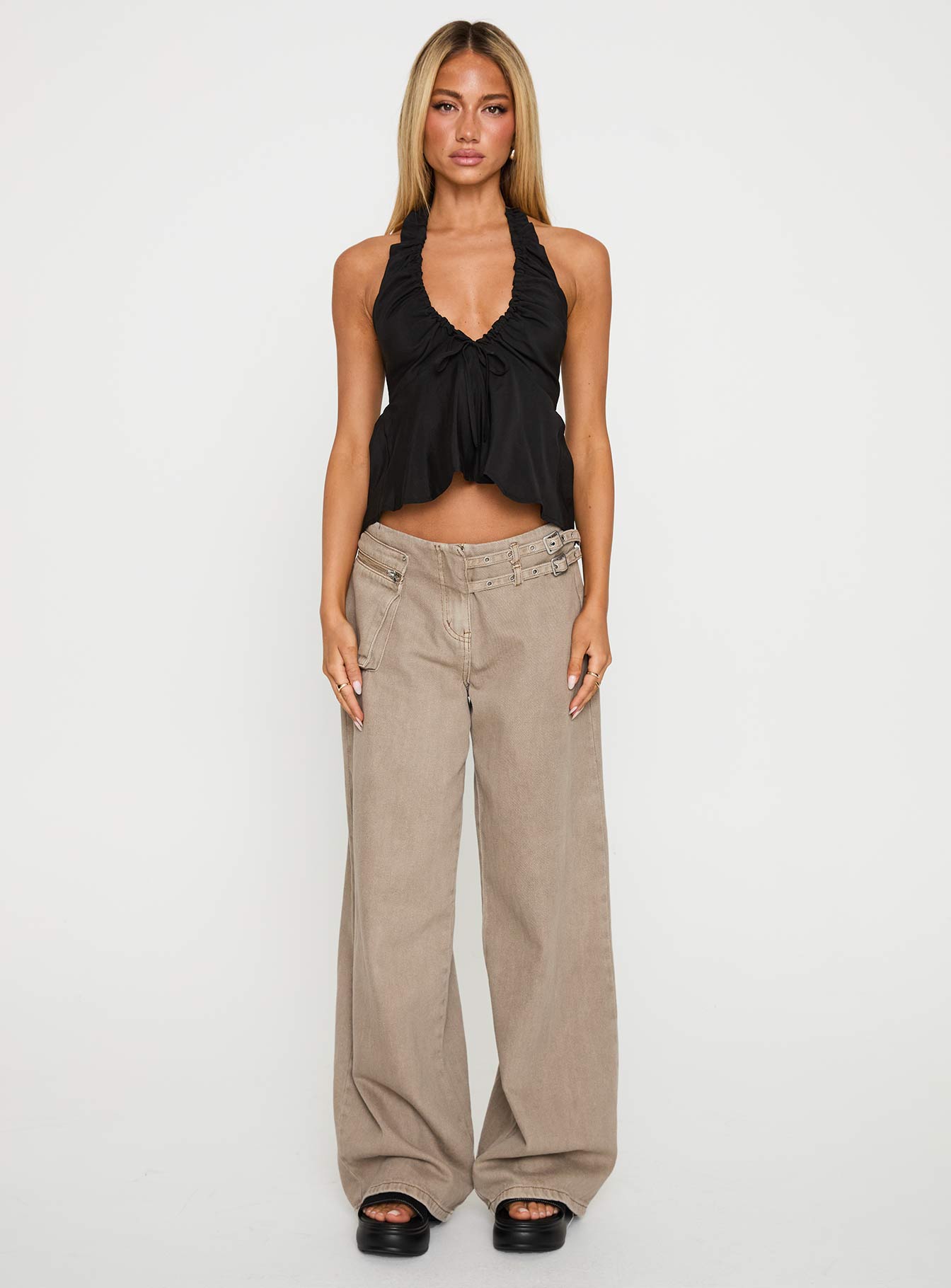 Collective Tops - Gadot Halter Top Black third image