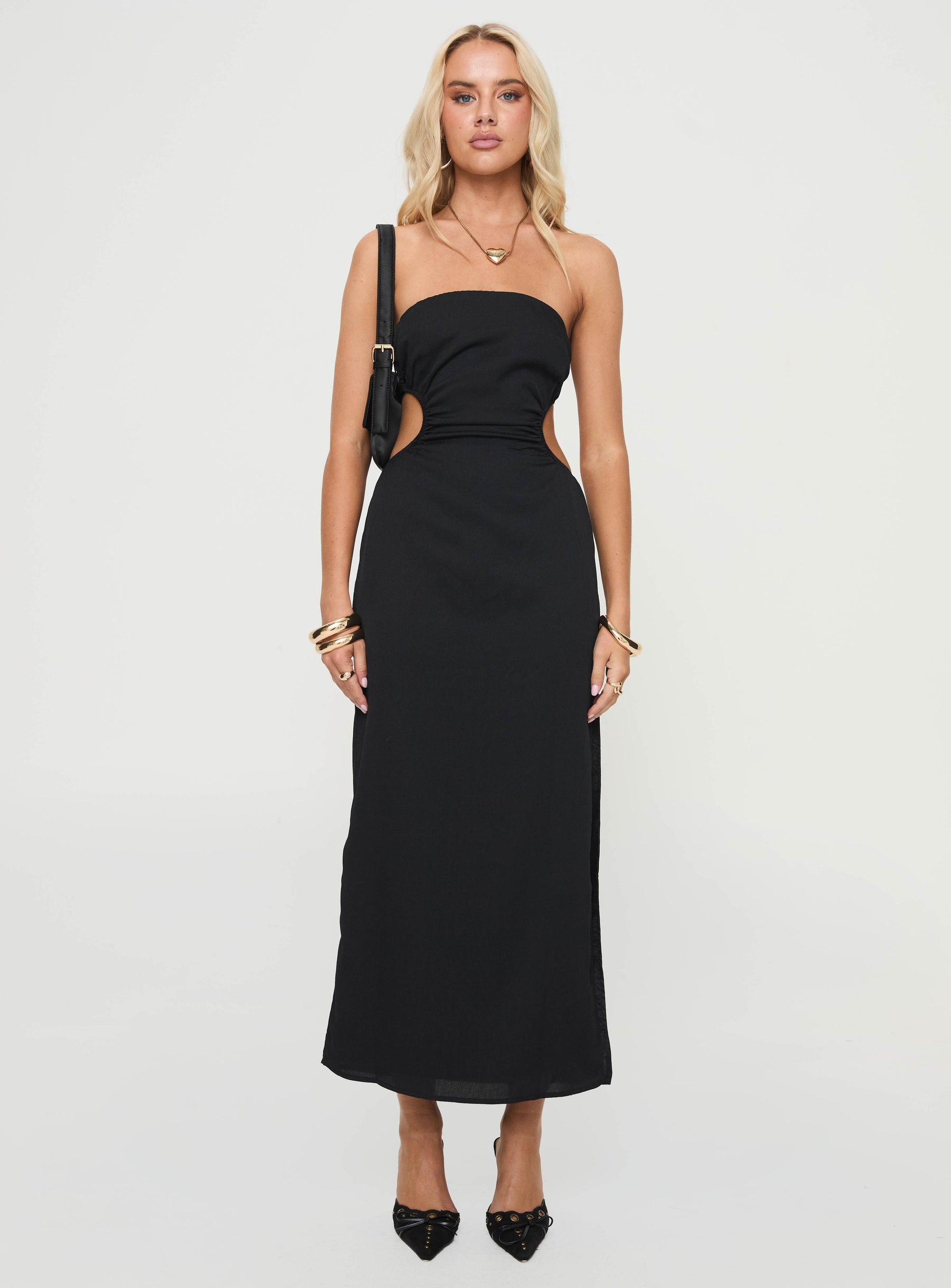 Tailor Strapless Maxi Dress Black - View 3 | Shop Formal Dress