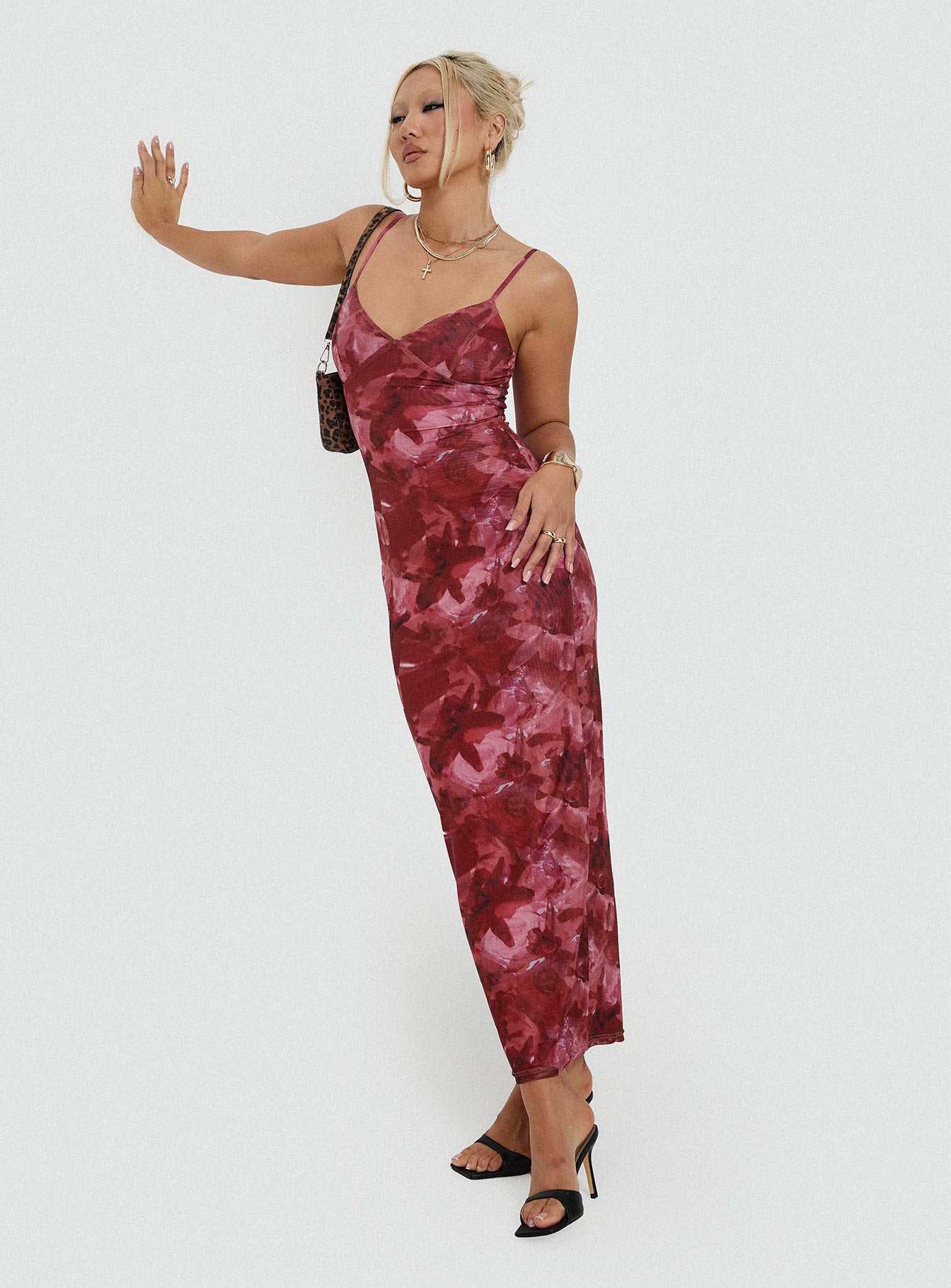 Hathaway Maxi Dress Burgundy Floral - View 1 | Shop Formal Dress