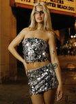 Riego Strapless Top Silver