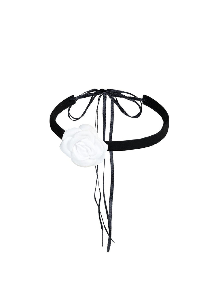 Ginger Flower Neck Tie White