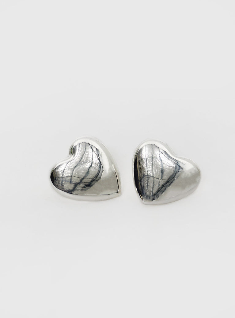 Kaira Heart Earrings Silver