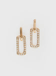 Gold-toned earrings Diamante detail, clasp fastening