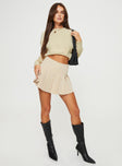 Sweater Cold shoulder design cut out, long sleeves, knit material, ribbed cuffs and waist Good stretch, unlined 