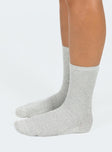Socks Ribbed material  Good stretch  