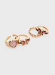 Winthrop Butterfly Ring Pack Gold