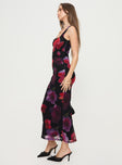 Maxi dress Floral print, mesh material, scooped neckline, fixed straps, split in hem at back Good stretch, fully lined  Princess Polly Lower Impact 