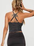 Glitter tank Sweetheart neckline, ruching detail at bust, adjustable straps  Good stretch, lined bust 