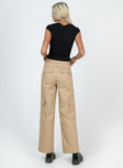 Princess Polly mid-rise  Luna Mid Rise Cargo Pants Beige Tall