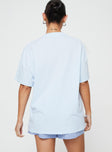 Oversized graphic tee Drop shoulder Slight stretch, unlined