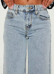 Hellsa Low Rise Slouch Cropped Jeans Light Wash