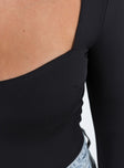 Alberta Long Sleeve Bodysuit Black