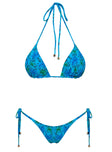 Nevaeh Triangle Bikini Top Blue Floral