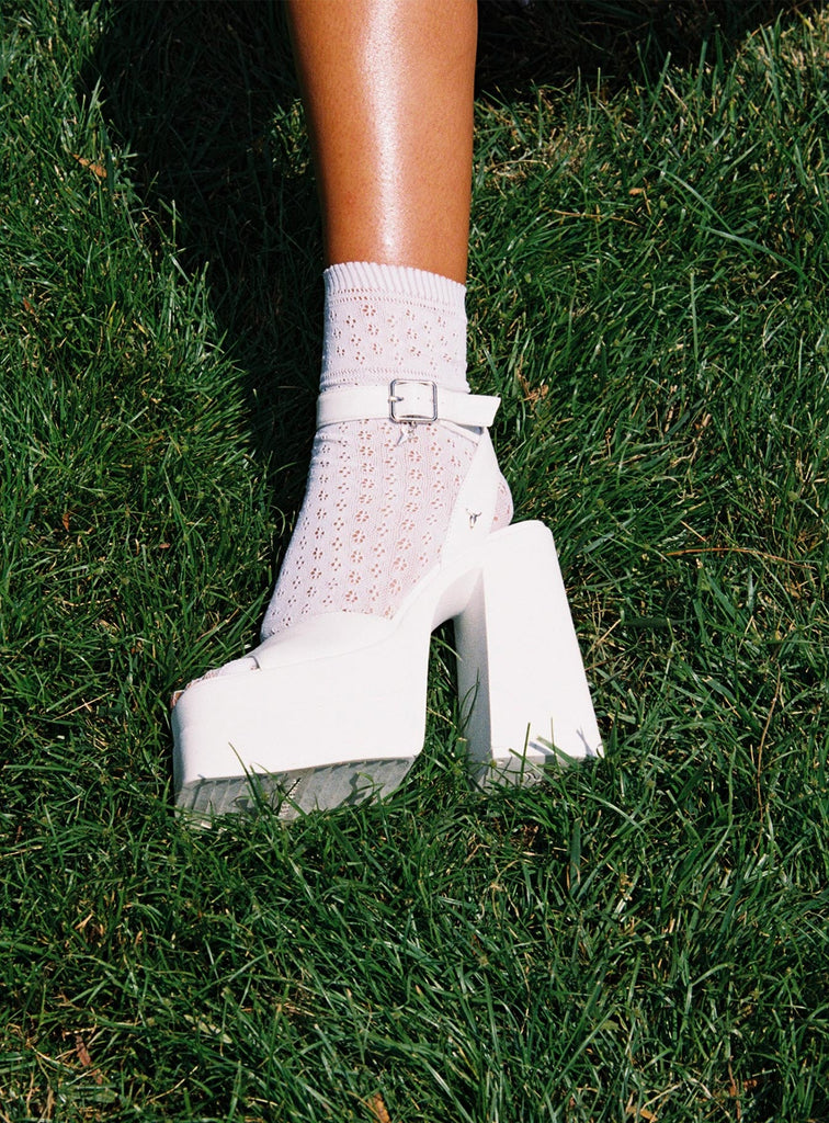 Windsor Smith Monaco Platform Heels White Princess Polly