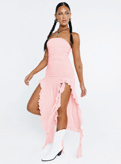 product Princess Polly High Neck  Rendezvous Strapless Midi Dress Blush