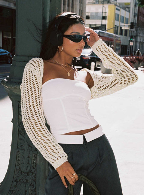 Rosanna Bolero Beige Princess Polly  Cropped 