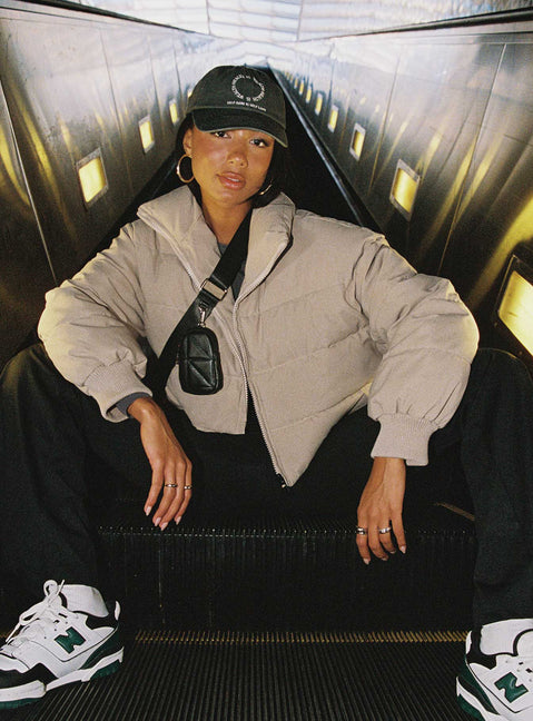 Georgia Cropped Puffer Jacket Beige