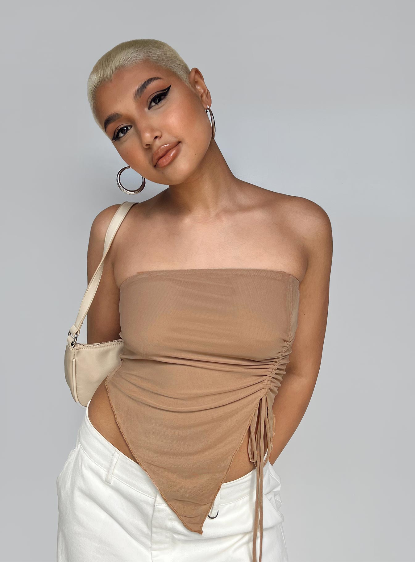 Morello Strapless Top Beige Princess Polly