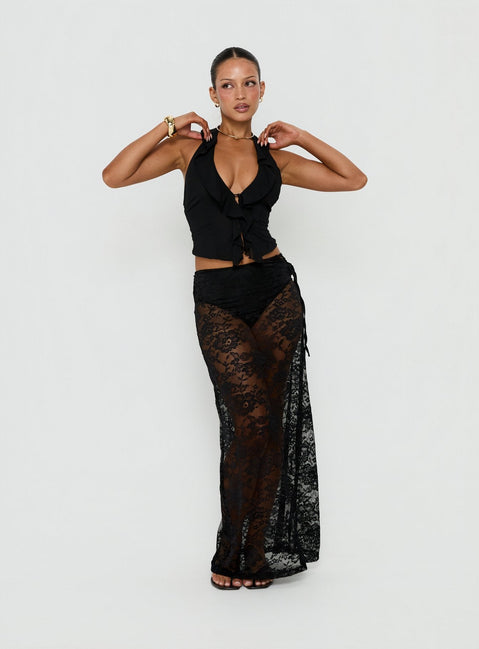 Marenya Lace Maxi Skirt Black