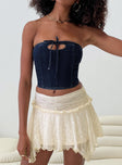 Ayra Lace Mini Skirt Cream Princess Polly  Mini 