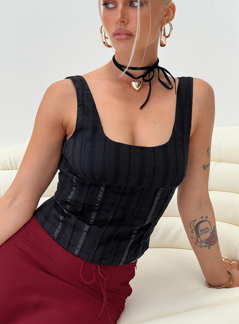 product Princess Polly Sleeveless Square Neck  Lorinda Top Black